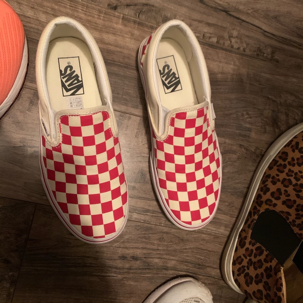 Red checkered Vans